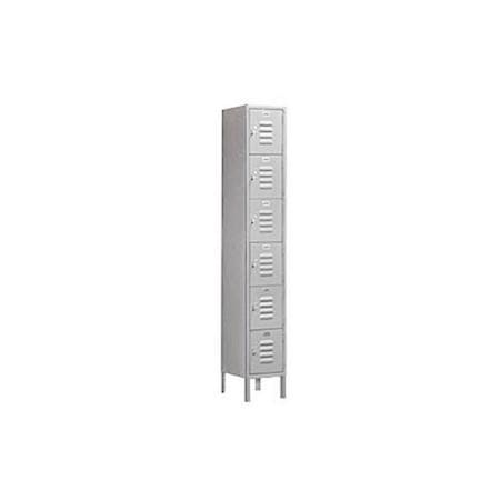 Salsbury Industries Salsbury Industries 66168GY-U 12 in. W x 78 in. H x 18 in. D Standard Metal Locker-Six Tier Box Style Bridge-1 Wide-Gray-Unassembled 66168GY-U
